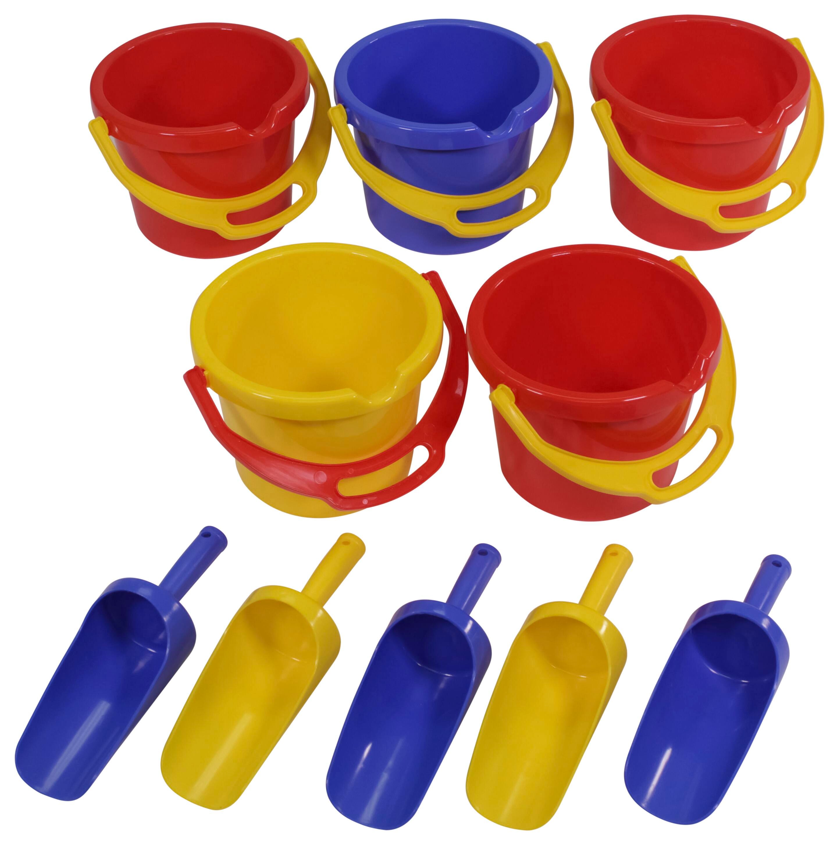Childcraft Sand Pails and Scoops, Assorted Colors, Set of 10, Item Number 265758